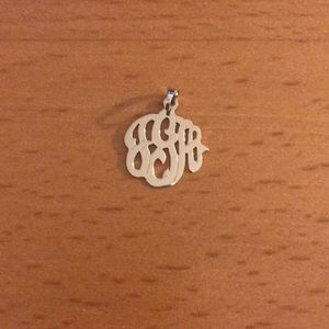14k White gold monogram charm